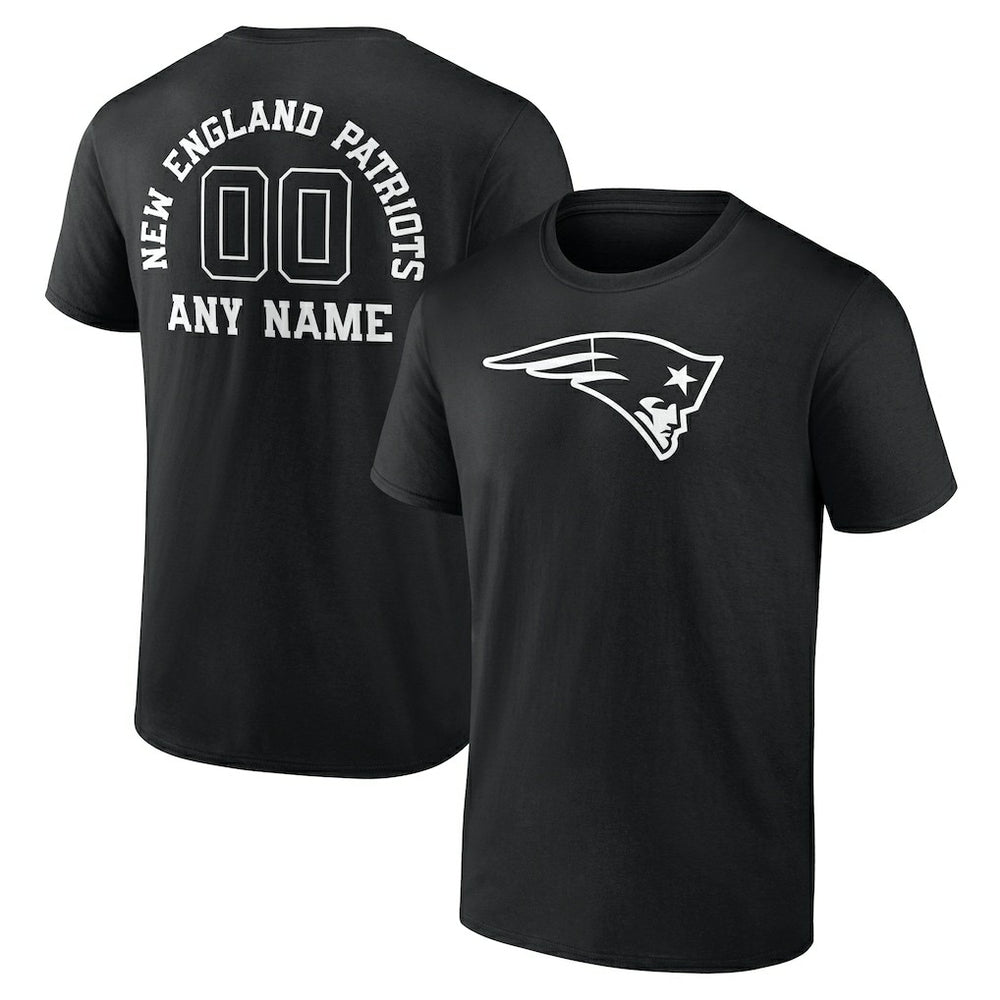 New England Patriots Personalized Name & Number Monochrome T-Shirt - Black for sale