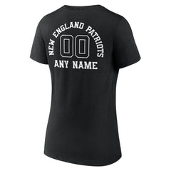 New England Patriots Women's Personalized Name & Number Monochrome V-Neck T-Shirt - Black online