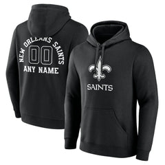 New Orleans Saints Personalized Name & Number Pullover Hoodie - Black cheap