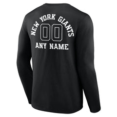 New York Giants Personalized Name & Number Monochrome Long Sleeve T-Shirt - Black for sale