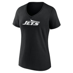 New York Jets Women's Personalized Name & Number Monochrome V-Neck T-Shirt - Black for sale
