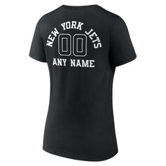 New York Jets Women's Personalized Name & Number Monochrome V-Neck T-Shirt - Black for sale