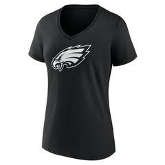 Philadelphia Eagles Women's Personalized Name & Number Monochrome V-Neck T-Shirt - Black on sale