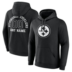 Pittsburgh Steelers Personalized Name & Number Pullover Hoodie - Black cheap