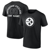 Pittsburgh Steelers Personalized Name & Number Monochrome T-Shirt - Black on sale