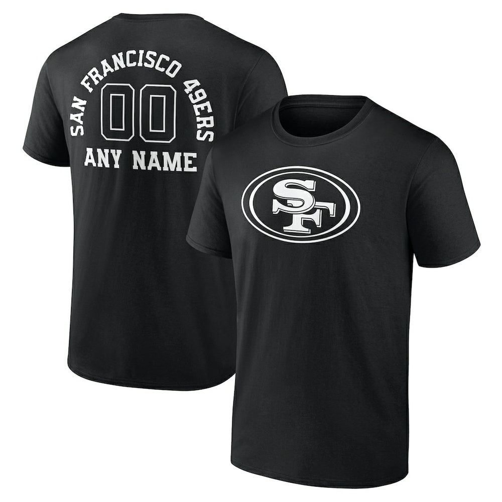 San Francisco 49ers Personalized Name & Number Monochrome T-Shirt - Black cheap