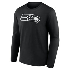 Seattle Seahawks Personalized Name & Number Monochrome Long Sleeve T-Shirt - Black for sale