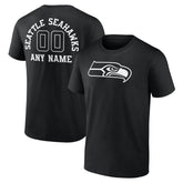 Seattle Seahawks Personalized Name & Number Monochrome T-Shirt - Black sale
