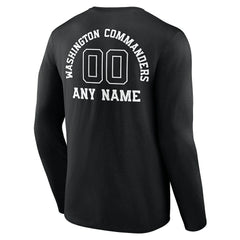 Washington Commanders Personalized Name & Number Monochrome Long Sleeve T-Shirt - Black sale