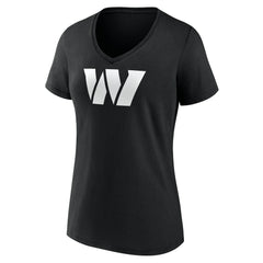 Washington Commanders Women's Personalized Name & Number Monochrome V-Neck T-Shirt - Black for sale
