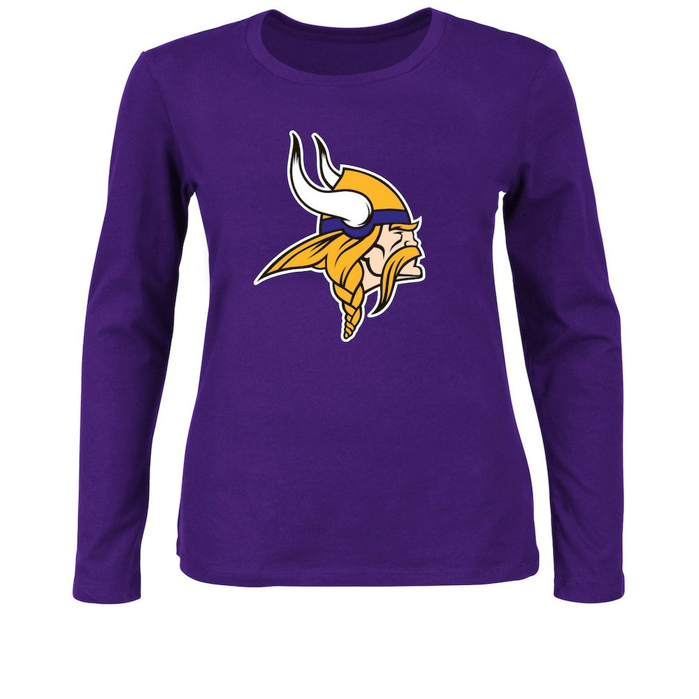 Minnesota Vikings Women's Plus Size Long Sleeve T-Shirt - Purple on sale