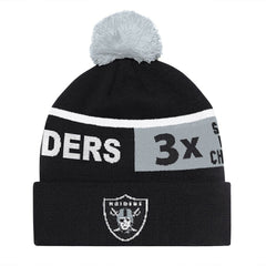 Las Vegas Raiders Starter Unisex Chyron Cuffed Knit Hat with Pom - Black cheap