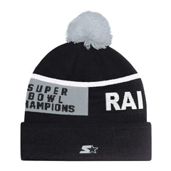 Las Vegas Raiders Starter Unisex Chyron Cuffed Knit Hat with Pom - Black cheap