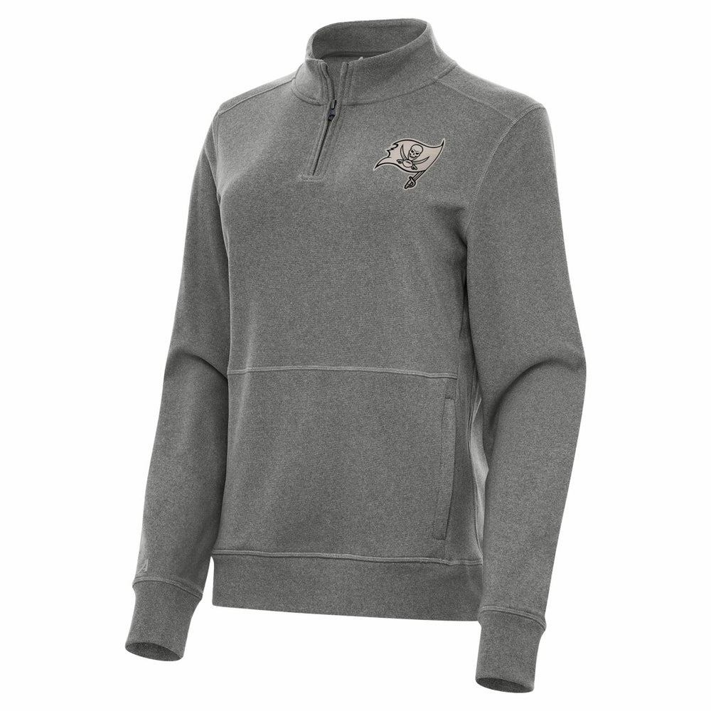 Tampa Bay Buccaneers Antigua Women's Crush Quarter-Zip Top - Heather Black on sale
