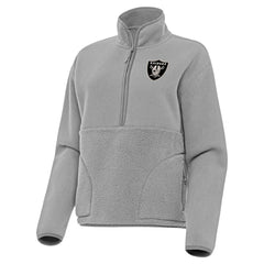 Las Vegas Raiders Antigua Women's Brushed Carbon Figure Half-Zip Pullover Sweatshirt – Gray discount