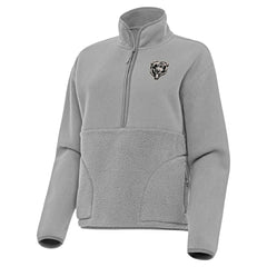Chicago Bears Antigua Women's Brushed Carbon Figure Half-Zip Pullover Sweatshirt – Gray discount