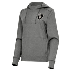 Las Vegas Raiders Antigua Women's Justice Pullover Hoodie - Heather Black on sale