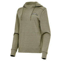 Los Angeles Chargers Antigua Women's Justice Pullover Hoodie - Olive discount