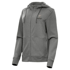 New Orleans Saints Antigua Women's Seeker Full-Zip Hoodie Jacket - Heather Black on sale