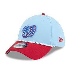Washington Nationals 2025 Fourth of July 39THIRTY Flex Hat Light Blue/Red