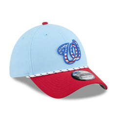 Washington Nationals 2025 Fourth of July 39THIRTY Flex Hat Light Blue/Red