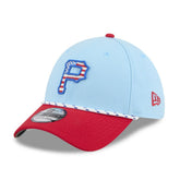 Pittsburgh Pirates 2025 Fourth of July 39THIRTY Flex Hat Light Blue/Red