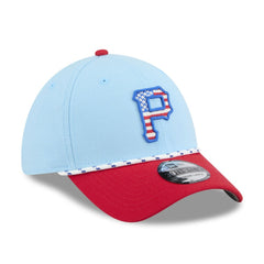 Pittsburgh Pirates 2025 Fourth of July 39THIRTY Flex Hat Light Blue/Red
