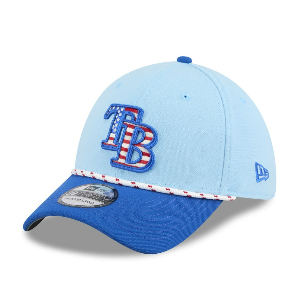Tampa Bay Rays 2025 Fourth of July 39THIRTY Flex Hat Light Blue/Blue