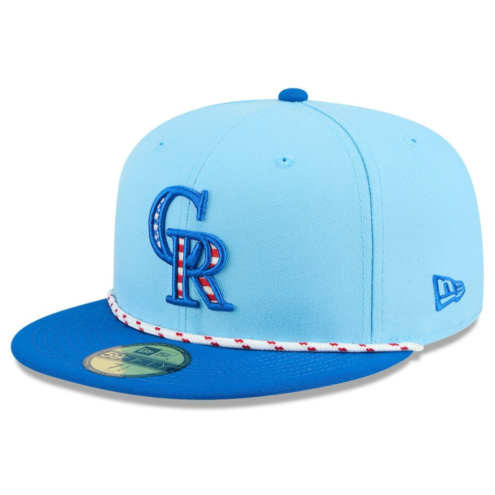 Colorado Rockies 2025 Fourth of July 59FIFTY Fitted Hat Light Blue/Blue