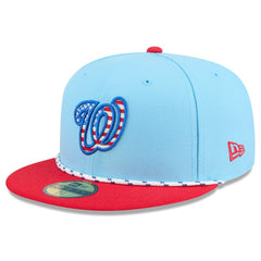 Washington Nationals 2025 Fourth of July 59FIFTY Fitted Hat Light Blue/Red