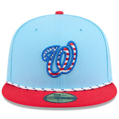 Washington Nationals 2025 Fourth of July 59FIFTY Fitted Hat Light Blue/Red