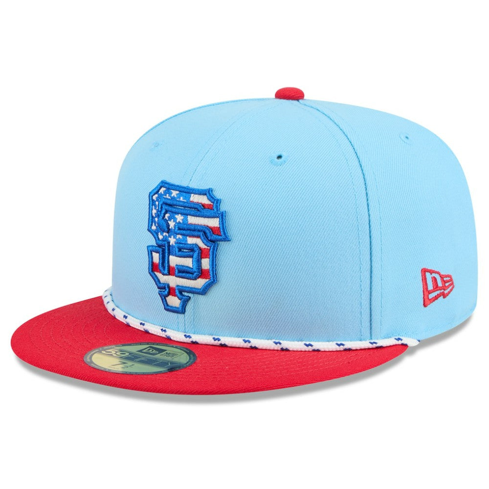 San Francisco Giants 2025 Fourth of July 59FIFTY Fitted Hat Light Blue/Red