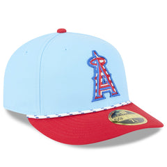 Los Angeles Angels 2025 Fourth of July Low Profile 59FIFTY Fitted Hat Light Blue/Red