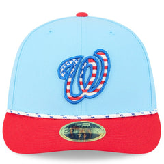 Washington Nationals 2025 Fourth of July Low Profile 59FIFTY Fitted Hat Light Blue/Red