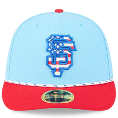 San Francisco Giants 2025 Fourth of July Low Profile 59FIFTY Fitted Hat Light Blue/Red