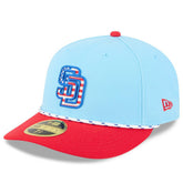 San Diego Padres 2025 Fourth of July Low Profile 59FIFTY Fitted Hat Light Blue/Red