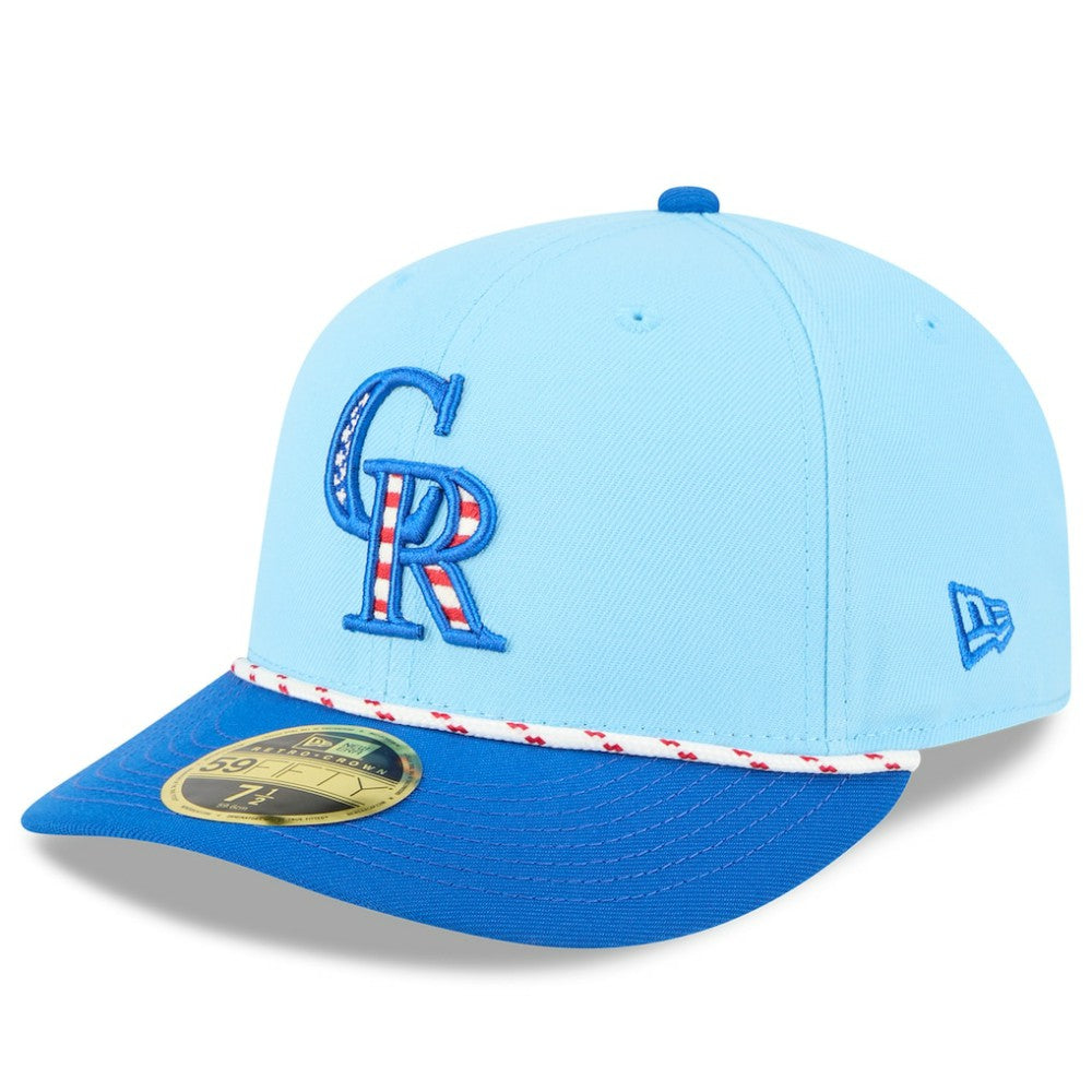 Colorado Rockies 2025 Fourth of July Low Profile 59FIFTY Fitted Hat Light Blue/Blue