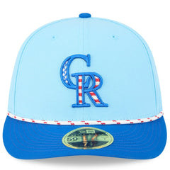 Colorado Rockies 2025 Fourth of July Low Profile 59FIFTY Fitted Hat Light Blue/Blue