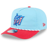 Miami Marlins 2025 Fourth of July Golfer Snapback Hat Light Blue/Red