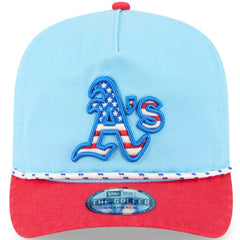 Athletics 2025 Fourth of July Golfer Snapback Hat Light Blue/Red