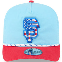 San Francisco Giants 2025 Fourth of July Golfer Snapback Hat Light Blue/Red