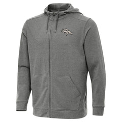 Denver Broncos Antigua Effortless Full-Zip Hoodie Jacket - Heather Black sale