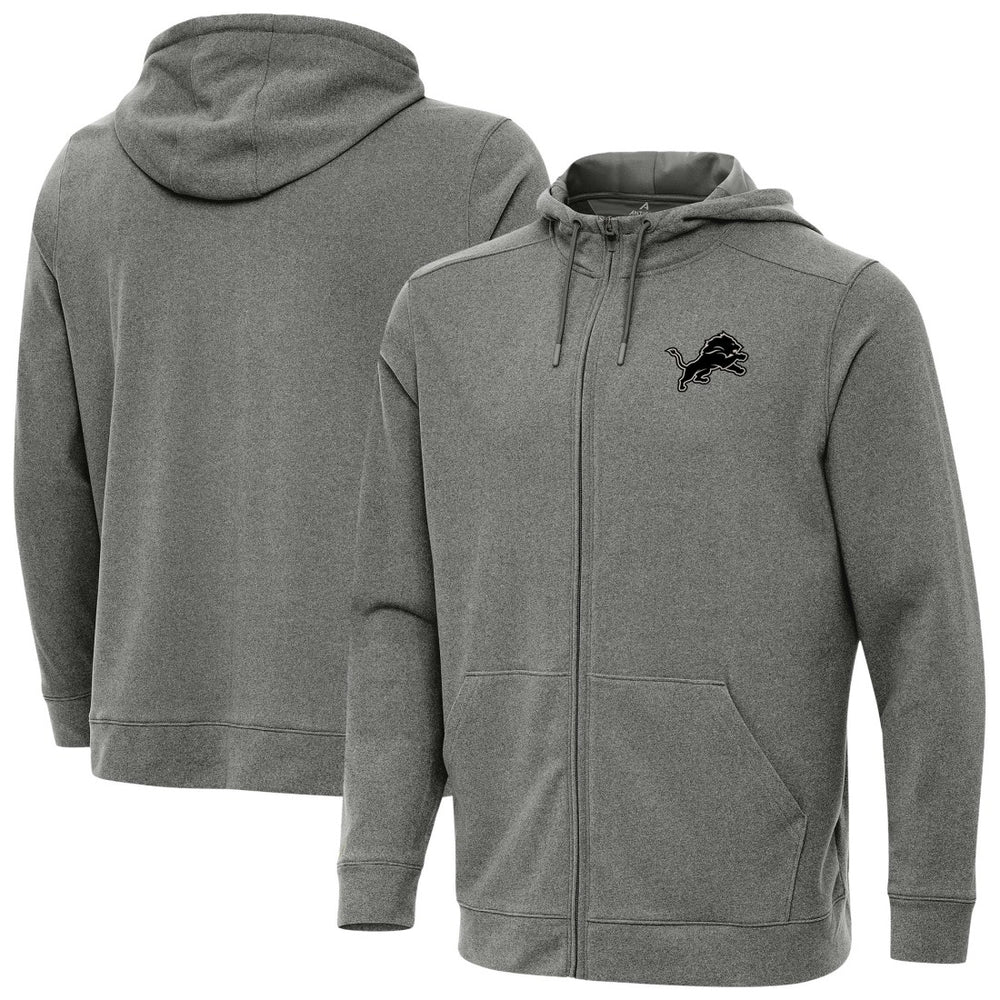 Detroit Lions Antigua Effortless Full-Zip Hoodie Jacket - Heather Black outlet