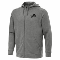 Detroit Lions Antigua Effortless Full-Zip Hoodie Jacket - Heather Black outlet