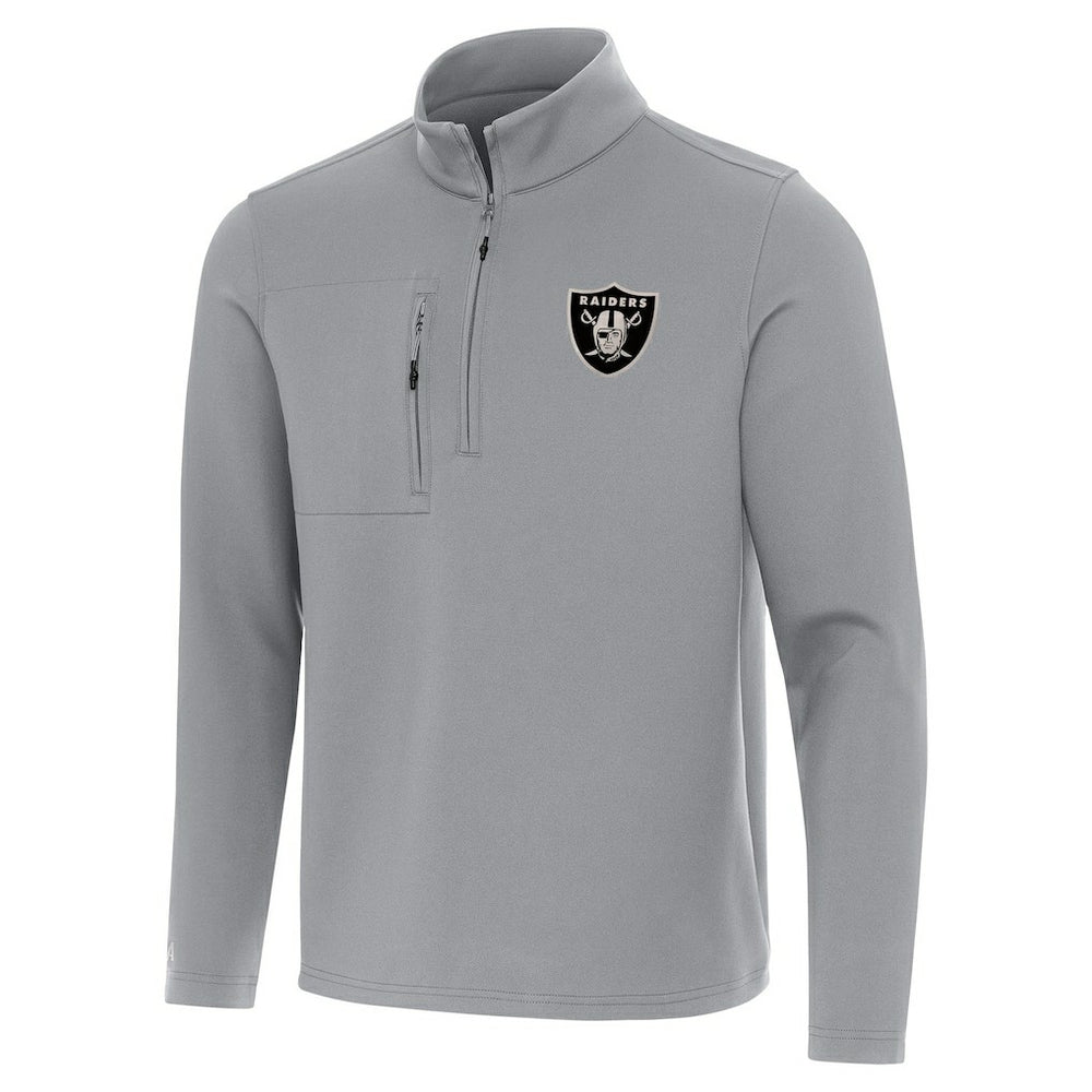 Las Vegas Raiders Antigua Insider Quarter-Zip Jacket - Gray discount
