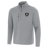 Las Vegas Raiders Antigua Insider Quarter-Zip Jacket - Gray discount