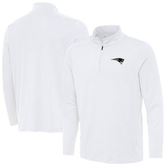 New England Patriots Antigua Reprocess Quarter-Zip Top - White sale
