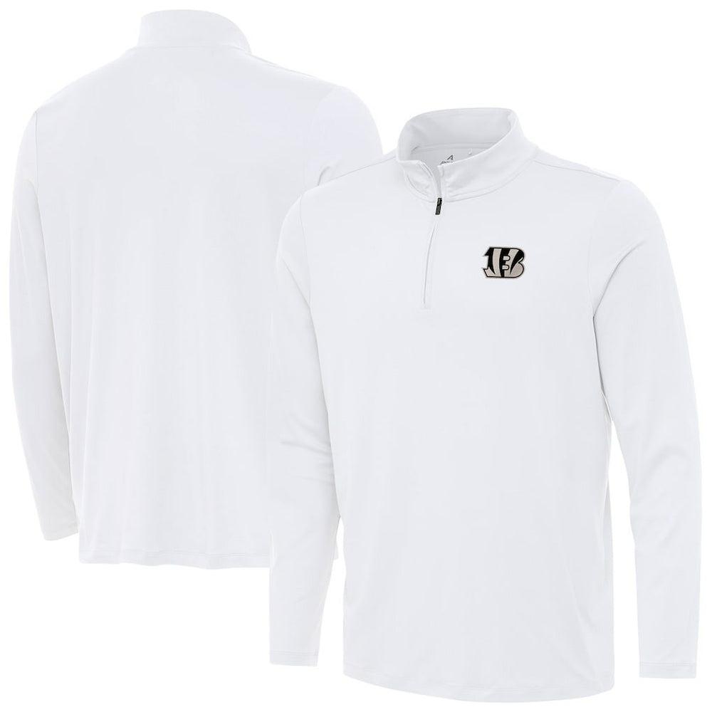 Cincinnati Bengals Antigua Reprocess Quarter-Zip Top - White on sale