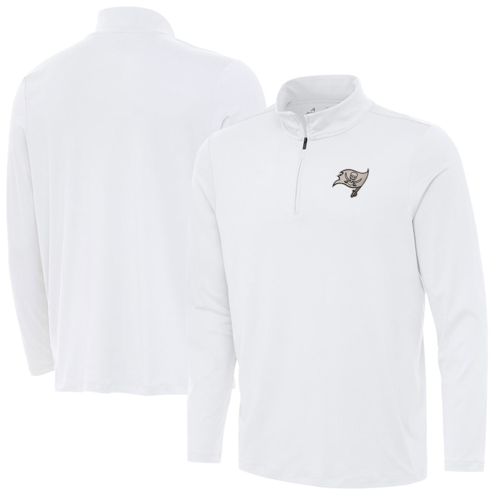 Tampa Bay Buccaneers Antigua Reprocess Quarter-Zip Top - White on sale