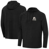 Cleveland Browns Antigua Spikes Raglan Quarter-Zip Hoodie - Heather Black cheap